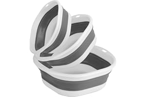 HEXINYIGJLY Pack de 3 Lavabos Plegables, 3 Tamaños, Barreño Plegable, Barreño de Camping, Fregadero Plegable, Fregadero de Camping, Barreño Plegable Portátil, Lavabo Ahorra Espacio para Cocina y Hogar