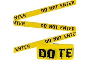 CARGEN Halloween Decorations Hazard DO NOT ENTER Tape 25m - Non Adhesive Door Decorations Warning Danger Caution Barrier Tapes, Crime Scene Props Outdoor Indoor Halloween Party Decor Accessories