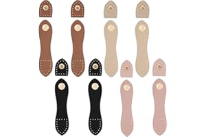 Yuiturt 8 Stück Lederriemen Mit Verschluss, Leather Buckles Taschenverschluss für Häkeltaschen Sew On taschenverschluss lederriemen mit druckknöpfen Lederschnalle für DIY Taschenzubehör, 4 Farben