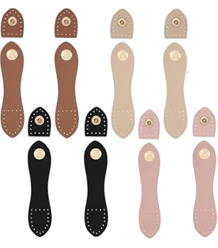 SPRHR 4 stuks leren riemen voor tassen, tasriemen, leer met bevestigingsklinknagels, zacht en sterk, hengsels voor haaktassen, geschikt voor handtassen, schooltassen, rugzakken (60 cm/2 cm
