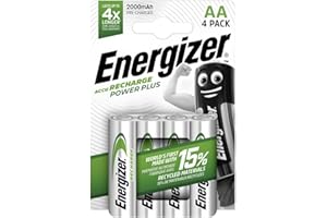 Energizer Set Pile Ricaricabili, Argento, Recharge Power Plus AA (4er Pack)