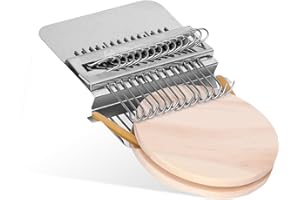 Cyrank Kleiner Webstuhl, Stopfwebstuhl, Speedweve-Webwerkzeug, Mini Handwebstuhl Maschine,Edelstahlhaken, Kiefernholzscheibe, Schnelles Ausbessern von Kleidungslöchern, Für DIY-Kunst(14 Hooks)