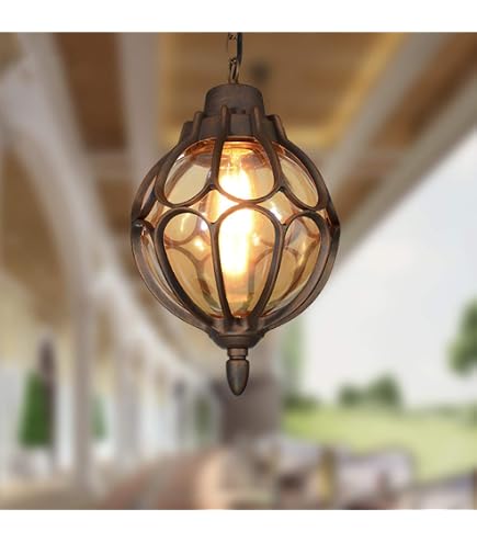 Lanterna Da Giardino Pensile PRENDELUZ – 60W Max, IP44, E27, Colore Bianco, Dimensioni 190x270 Mm – Per Esterni, Ingressi, Terrazze