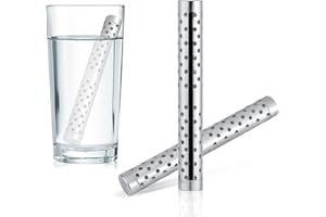 Hominas Idrogeno Acqua Stick, Stick Acqua Alcalina Minerali Bacchetta Negativo Ionizzatore Filtro Portatile in Acciaio Inox per PH Acqua Purificare, 5,3 Pollici