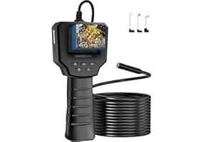 Yofuly Inspection Camera, Borescope Camera with Light, 2.4” 1920P HD Snake Camera with 8 LED Lights, Handheld IP67 Waterproof Endoscope, Scope Drain Camera for Home/Pipe/Automotive/Sewer