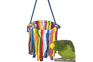 NganSuRong Pet Bird Parrot Cotton Rope Chewing Bite Hanging Cage Swing Budgie Climb Bungee Chew Toys Training Cockatiel Hammock