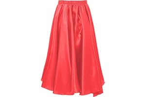 Alvivi Enfant Fille Jupe Flamenco Danse du Ventre Jupe De Danse Espagnol Latine Tango Jupette Large Performance Costume Spectacle Festival Dansewear 4-12 Ans