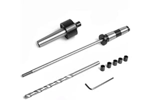 BMWOOD PM-002/MT2 Pen Mandrel Kit with 5pc Bush, 7mm Drill Bit and Mandrel Saver, MT2 for woodturning.