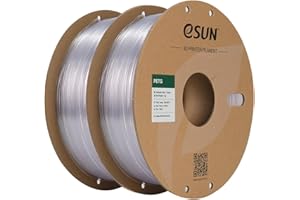 eSUN PETG Filament 1.75mm, PETG 3D Printer Filament, Dimensional Accuracy +/- 0.05mm, 1kg per Spool, 2 Coils 3D Printing Materials for 3D Printers,Natural+Natural
