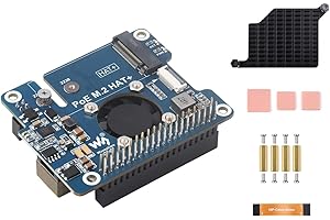 WAVESHARE POE M.2 HAT+ Scheda di Espansione Combina Power Over Ethernet POE HAT e Adattatore PCIe a M.2 per Raspberry Pi 5, Supporta IEEE 802.3af/at Standard di Rete e M.2 NVME 2230/2242 Dimensioni