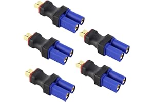 LINSYRC 5 Pezzi Adattatore de Connettore Maschio Spina T Deans a Connettore Femmina EC5 per Batteria RC LiPo