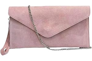 LEAHWARD Genuine Italian Suede Leather Envelope Clutch Bags Party Wedding Purse Handbag Cross Body Bag CW01