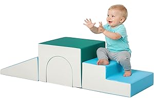 HOMCOM Juego de 4 Bloques de Espuma para Niños de 1-3 Años Figuras de Construcción Juguete para Aprendizaje Infantil Bloques Psicomotricidad Tapizados en PU 150x50x39 cm Multicolor