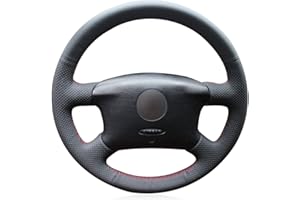 MEWANT Funda de Volante Cubierta de Volante Personalizada Hecha De Cuero Sintético Cuero De Microfibra Coser a Mano para Golf 4 para Passat B5 para Variant para Sharan para Bora T4 T5