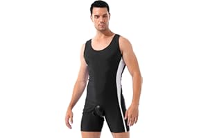 Freebily Maillot de Corps Hommes Combinaison Body Shorts Ouvert Entrejambe Fesse Débardeur Vêtements de Nuit Singlets Wrestling Jumpsuits Bodysuit