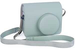 Riosin Instant Wide 400 etui ochronne do aparatu Fujifilm Instax Wide 400, wysokiej jakości skórzana torba na aparat ze zdejmowanym regulowanym paskiem, ZIELONY, etui na aparat