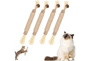 Tsathoggua 4pcs Matatabi Silvervine Cat Chew Sticks - Natural Catnip Toy for Teething, Stress Relief & Dental Care