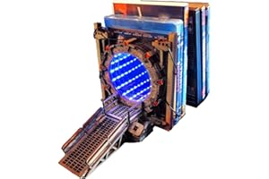 JOUSE Serre-Livres Stargate, Ornements, Lampes de Table, Cadeaux, Serre-Livres Portail éClairé par LED, Porte Galaxie Bidirectionnelle, CréAtif