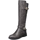 gracosy Bottes de Neige Femmes, Chaussures de Ville Fourrées Hiver en Cuir Souple Bottines Hautes à Talons Plats avec…