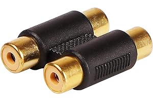 CABLEPELADO Adaptador Audio Estereo Hembra a Hembra | Acoplador 2X Hembra | Extensor Doble Hembra | Apto para para Amplificador, Mezclador, Reproductor de CD, subwoofer, Altavoz