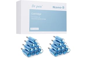 BESTAUTY 20 Pièces Dr. Pen Cartouches Nano-S - Cartouche d'Aiguille de Rechange Originale pour Stylo de Microneedling - Pour Dr. Pen Ultima A8S M8S A9 Microneedling Stylo Derma Électrique (Nano-S, 20PCS)