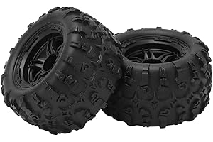 MOTHINESSTO Ruote e pneumatici per auto RC 1/16, forte ammortizzazione, buona presa, guida flessibile, pneumatici neri 1/16 RC per strade irregolari