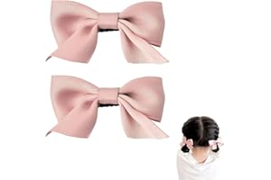 ZKGYUS 1 paire de pinces à cheveux en forme de nœud pour fille - Antidérapantes - Pour Noël, mariage, anniversaire - Rose