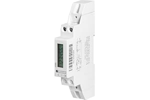 Miratic Contatore Energia Elettrica Monofase 40A 50Hz Misuratore di Consumo Elettrico Larghezza 1 Modulo 2000imp/kWh Montaggio Guida DIN TH-35mm (indicatore digitale LCD 6+1)