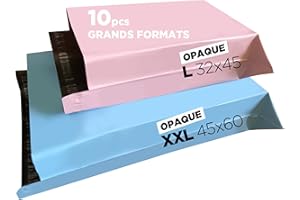 LYO Buste di plastica di spedizione GRANDI FORMATS Colorate Opache, Borse di spedizione, Imballaggio/buste invia pacco Vinted per indumento, scatola di scarpe (45X60 32X45, Blu Rosa, 10pcs)