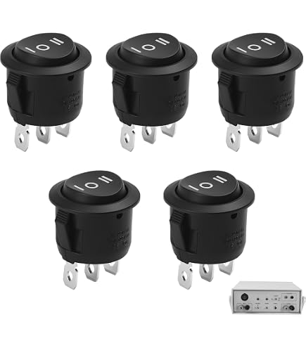 Wippschalter 3-polig, 6A/250V, Mit Roter LED, Oval, Snap-In, Für Industrie & DIY – Schwarz/rot