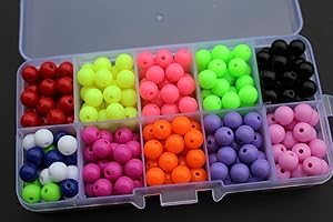 Tigofly 300 pcs/box Plastic UV Fishing Beads 8mm Round Sinking Sea Rigs Lure Bait Fly Tying Materials Fishing Tackle