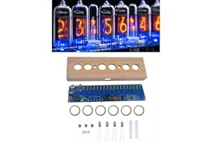 EASYBYMALL Horloge tube à 6 chiffres IN14 Nixie Clock Kit de bricolage électronique à monter soi-même, horloge tube Nixie LED, cadeau créatif pour enfants, amis, interrupteur 12/24 heures