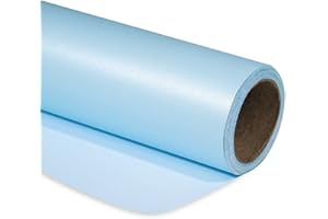 RUSPEPA Papel De Regalo Azul Mate - Mini Rollo - Color Sólido Nacarado - Papel Brillante Perfecto Para Bodas, Cumpleaños, Navidad, Baby Shower - 43.2 cm X 10 m