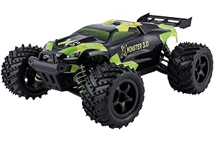 Overmax X-Monster Truck Zdalnie Sterowany Samochód RC 30 km/h 1:18, Zasięg do 100 m, Napęd 4x4, Amortyzatory Pilot, Jazda bez Ładowania 40 min, 2 Baterie 850 mAh dla Dzieci 14 +