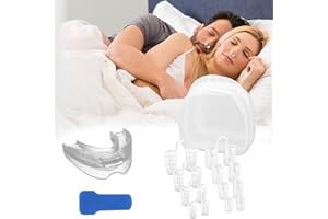 CINSERSR Schnarchschiene Schnarchen Stopper Anti Schnarch Schiene Verhindern Effektiv Zähneknirschen Schnarchen zum Besser Schlafen Schützt Den Zahnschmelz Kommt mit 8 Stück Silikon-Nasenstöpsel
