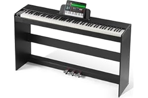 VEVOR Pianoforte Digitale 88 Tasti Completamente Pesati, Tastiera Elettrica Set Pianoforte con Doppia Tastiera, Altoparlanti, Supporto, Cuffie, Pianoforte 200 Suoni e Ritmi, Bluetooth USB MIDI