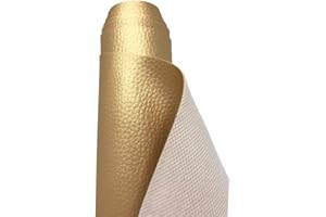 A-Express Tela de Grano de Cuero de Imitación Material Texturizado por Polipiel Vinilo Cojines Bolso - Oro Medio Metro 50cm x 140cm