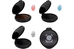 LHYBTM Almohadilla de Tinta Profesional de Huellas Dactilares Almohadilla de Tinta con Impresiones Claras Impresión de Pulgar Almohadilla de Tinta para Suministros de Oficina Notario Identificación, 3 Piezas