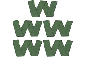 PATIKIL 7' x 6" Long Canvas Sandbags, 5 Pack Thickened Flood Water Barrier Sand Bag for Flooding with Binding Elastic Band for Door Flood Control, Green