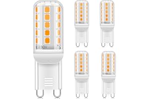 A.bigwhale G9 LED Lampe Warmweiß 2700K, 5W G9 LED Leuchtmittel Ersatz 50W Halogenlampen, 450LM, G9 LED Birnen Nicht Dimmbar Kein Flimmern AC220-240V, 5er Pack