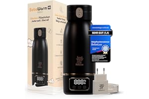BEBELUX V2 Babyflaschenwärmer – In 2 Min perfekte Temperatur für bis zu 500 ml Milch, Muttermilch & Wasser|15 Flaschen pro Ladung | BPA-frei & Sterilisation bis 100 °C |35–100 °C einstellbar(Schwarz)