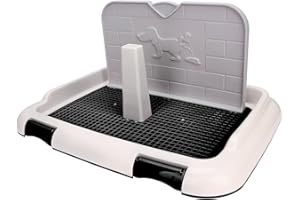 FOCKET Toaleta dla psa, wewnętrzna kuweta dla psa z symulowaną ścianą, zaplanowane oddawanie moczu, siatkowa kuweta do nauki czystości Corgi, kuweta do nauki czystości Buldog Francuski, t (Czarny)