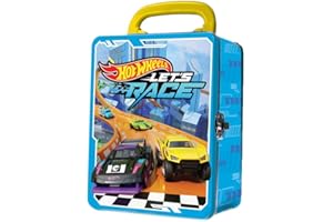 Hot Wheels 1:64 Scale cars Metal Car Carry Case I 18 Toy Storage & Organiser Gift for Collectors Kids Ages 3 Years Old Up 3D HW Race lid design (Cars not included)