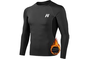 MEETWEE Tee Shirt Thermique Homme, Manche Longue Maillot de Compression Base Layer sous-Vêtements Thermique pour Sports Ski Running