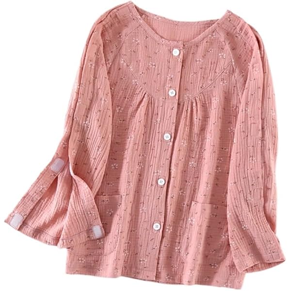 Chemise Médicale Facile à Enfiler Post-opératoire - Femme - Manches Courtes - Taille M à XXL - Coton Léger