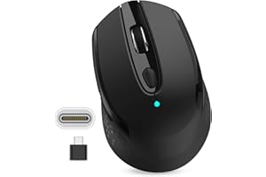 RaceGT Souris sans Fil USB C, Souris Ergonomique sans Fil Silencieuse avec Récepteur Type-C 2.4GHz, 1600 DPI, pour Ordinateur MacBook Mac PC