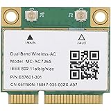 Carte réseau, Mini PCI-E Gigabit Dual-Band Network Adapter Card pour Bluetooth 4.2 Wireless WiFi MC-AC7265 Network Adapter Su