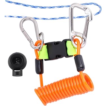 Lot 2 Longes De Plongée Spirales – Extensibles 150cm, Mousqueton 360°, Nylon, Pour Caméra Ou Lampe