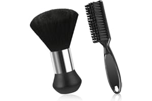 MOZEAT LENS 2 Pieces Neck Brush for Loose Hair, Professional Hair Cutting Brush, Soft Hairdressing Brush, Hair Clipper Cleaning Brush, Neck Brush for Cleaning Hair Around Neck and Ears