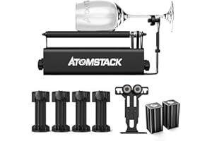 ATOMSTACK MAKER ATOMSTACK R3 Pro Laser Rotary Roller avec module de support séparable et tour d'extension, axe Y rotatif à 360°, module auxiliaire de gravure pour graveur laser, rouleau rotatif pour cylindres et
